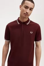 Fred Perry M3600 Men’s Shirt Oxblood Beige | VOLPD9381