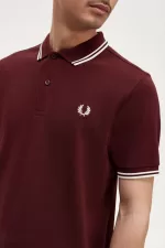 Fred Perry M3600 Men’s Shirt Oxblood Beige | VOLPD9381