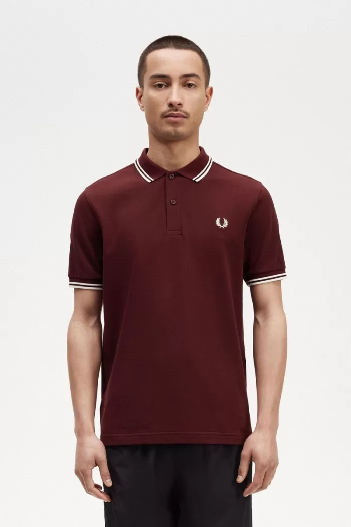 Fred Perry M3600 Men’s Shirt Oxblood Beige | VOLPD9381