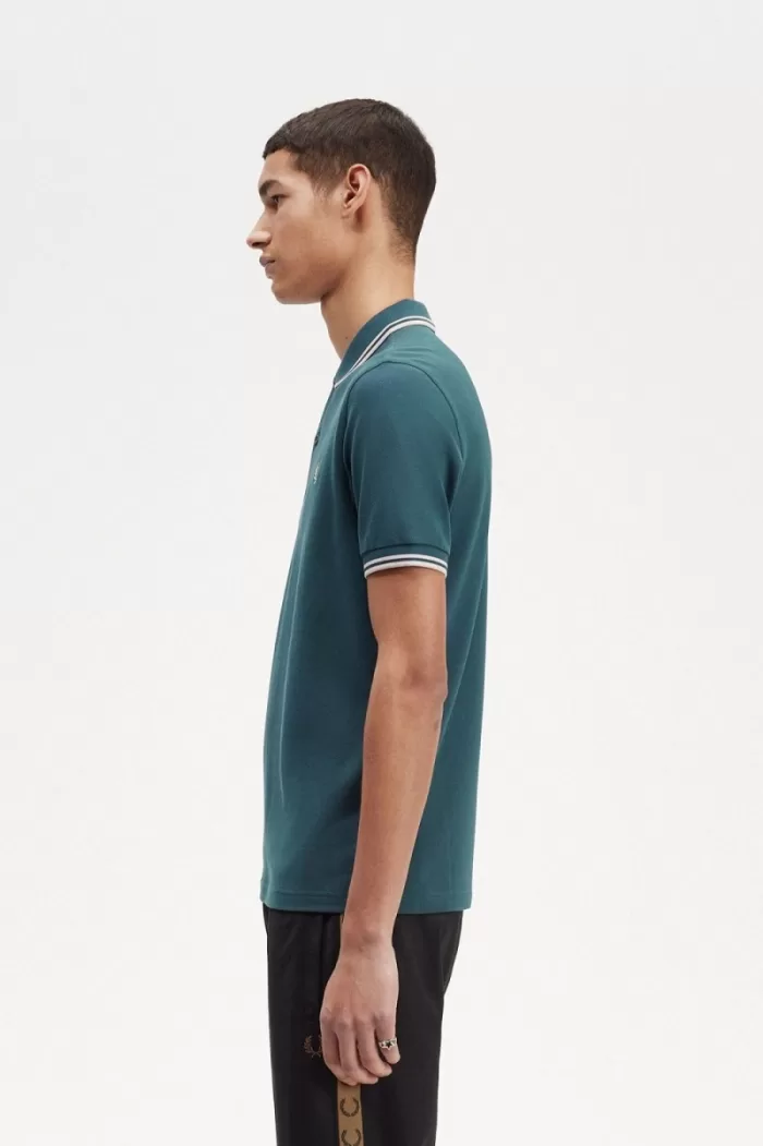 Fred Perry M3600 Men’s Shirt Petrol Blue Light Mint | IKGOV1592