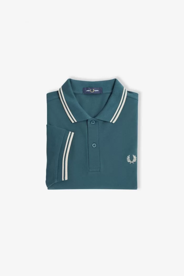 Fred Perry M3600 Men’s Shirt Petrol Blue Light Mint | IKGOV1592