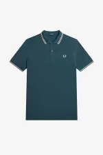 Fred Perry M3600 Men’s Shirt Petrol Blue Light Mint | IKGOV1592