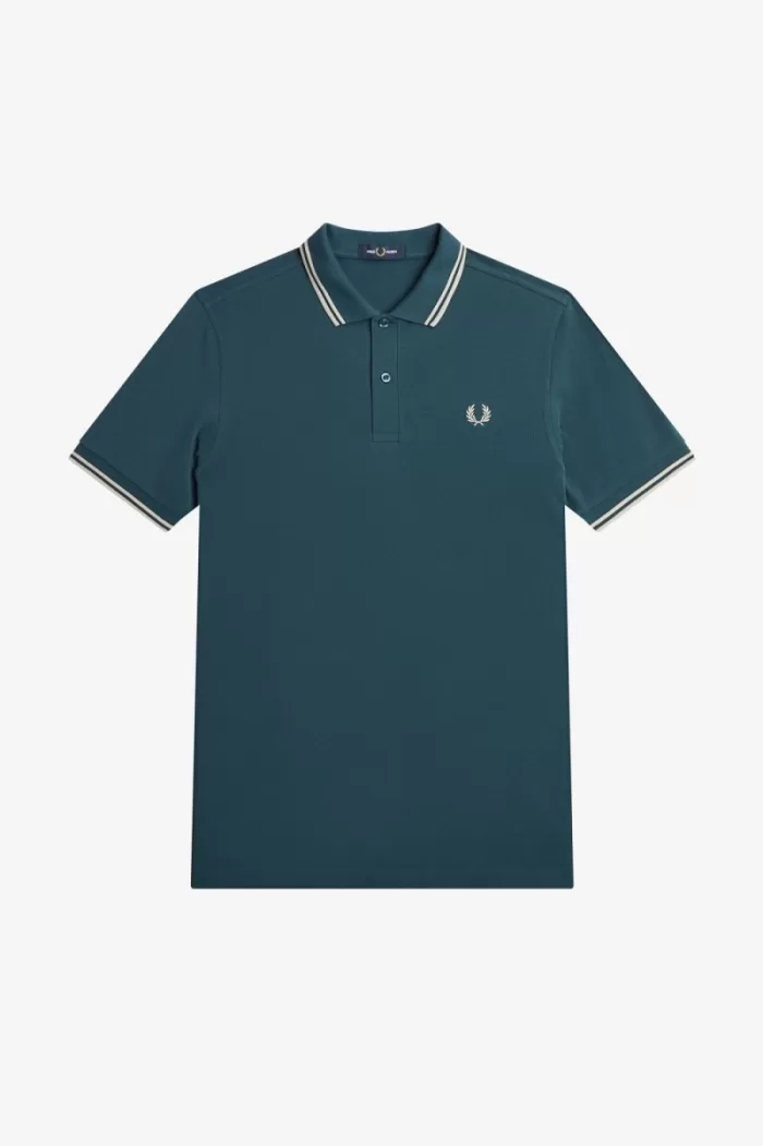 Fred Perry M3600 Men’s Shirt Petrol Blue Light Mint | IKGOV1592