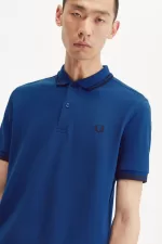 Fred Perry M3600 Men’s Shirt Shaded Cobalt Navy Navy | ORVAQ2497