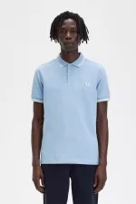 Fred Perry M3600 Men’s Shirt Sky Blue Snow White | TDYCR7365