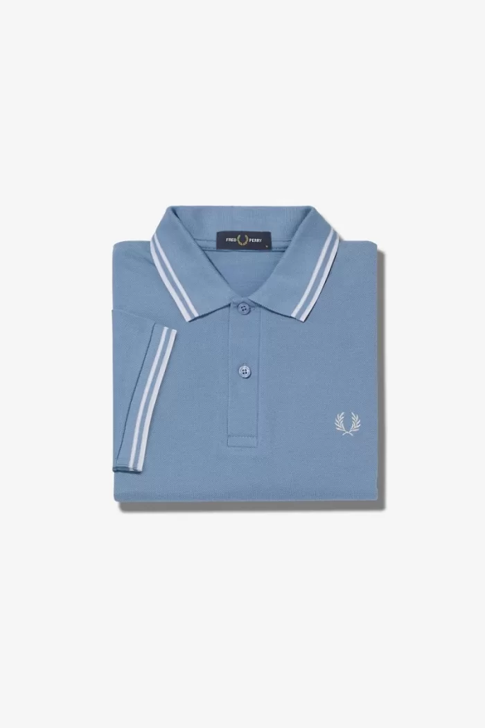 Fred Perry M3600 Men’s Shirt Sky Blue Snow White | TDYCR7365