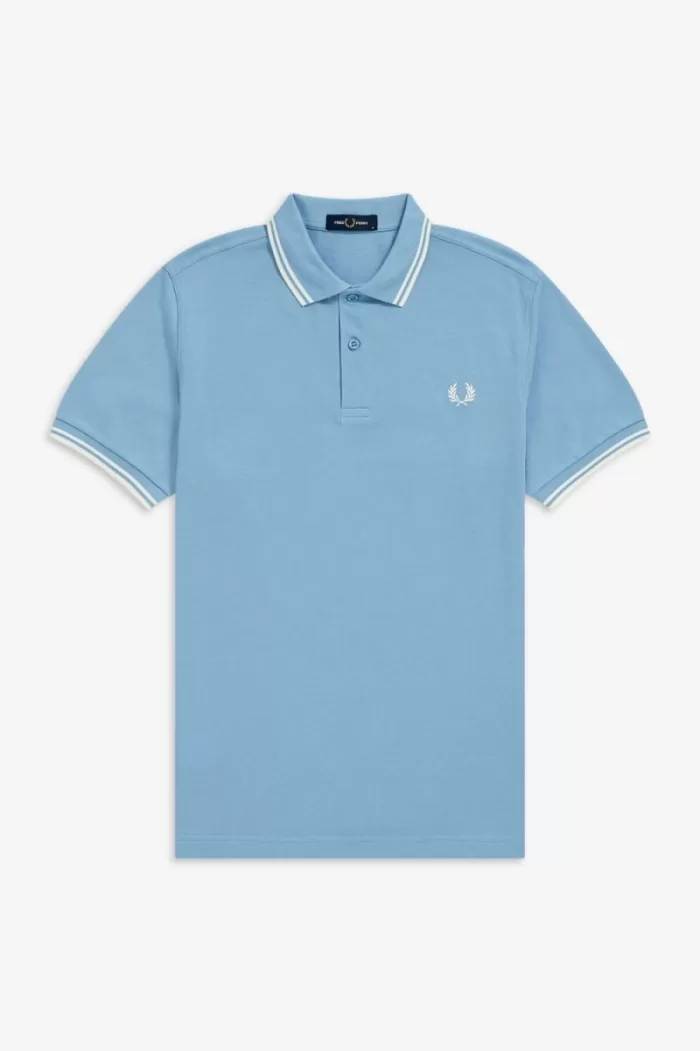 Fred Perry M3600 Men’s Shirt Sky Blue Snow White | TDYCR7365