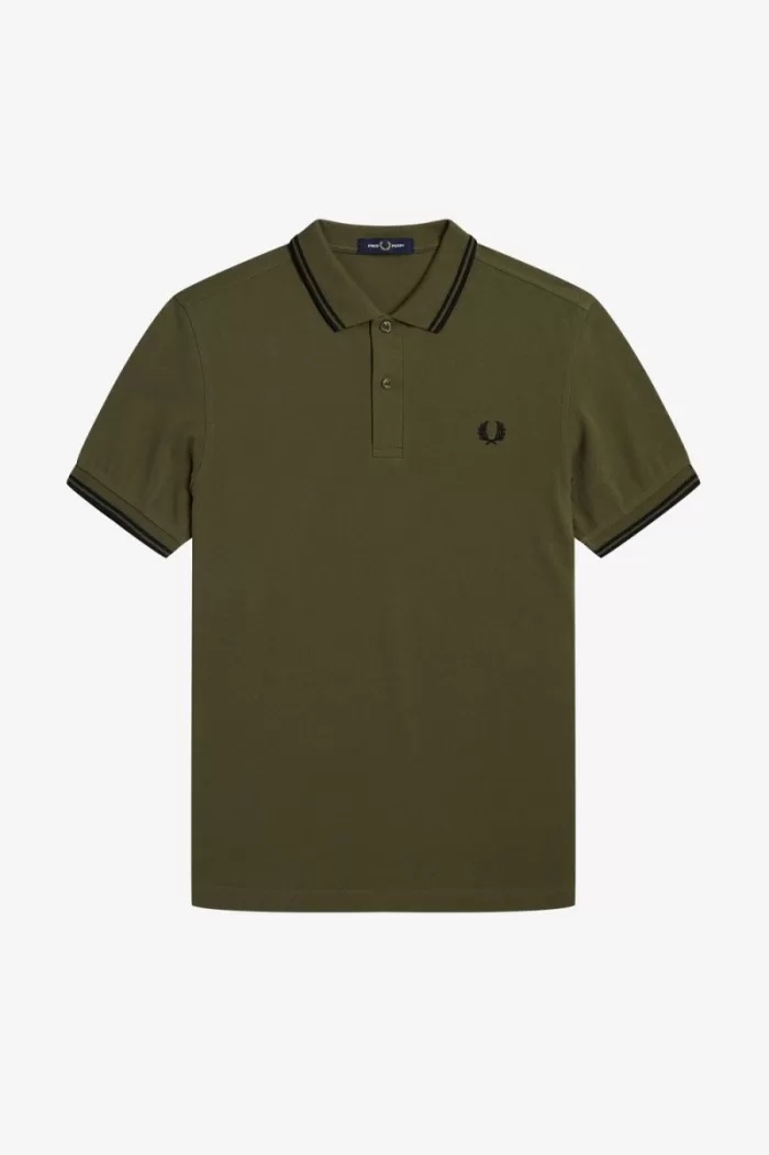 Fred Perry M3600 Men’s Shirt Uniform Green Black | MJEKF9341