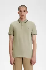 Fred Perry M3600 Men’s Shirt Warm Grey Dark Red | CNORY2197