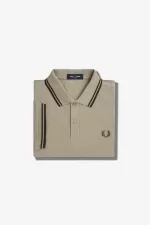 Fred Perry M3600 Men’s Shirt Warm Grey Dark Red | CNORY2197