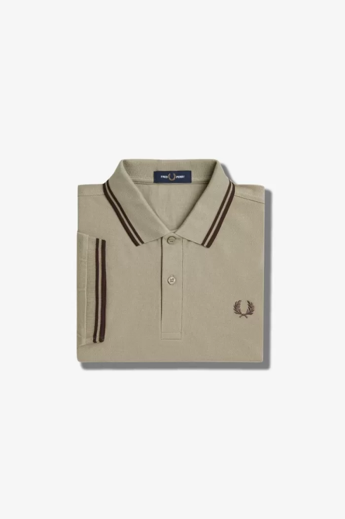 Fred Perry M3600 Men’s Shirt Warm Grey Dark Red | CNORY2197