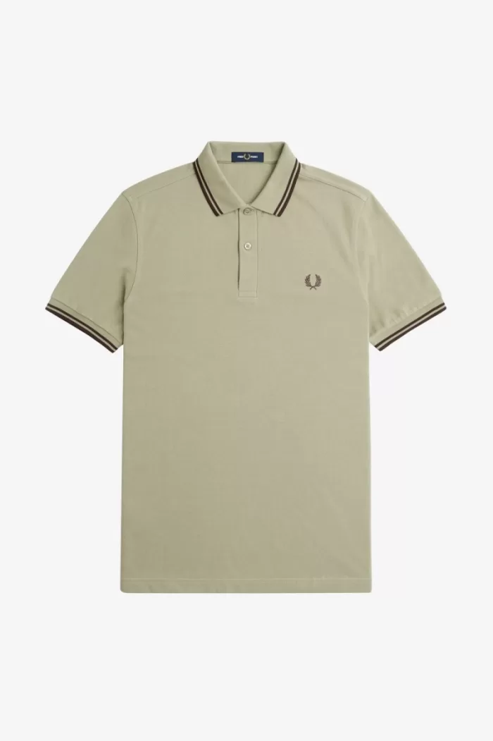 Fred Perry M3600 Men’s Shirt Warm Grey Dark Red | CNORY2197