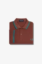 Fred Perry M3600 Men’s Shirt Whisky Brown Deep Mint Deep Mint | LUAXM4790