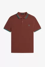 Fred Perry M3600 Men’s Shirt Whisky Brown Deep Mint Deep Mint | LUAXM4790