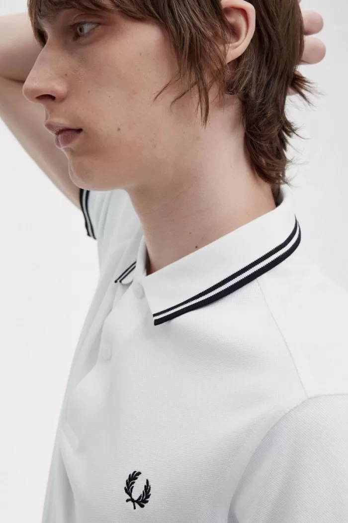 Fred Perry M3600 Men’s Shirt White Black | TWZIS8915