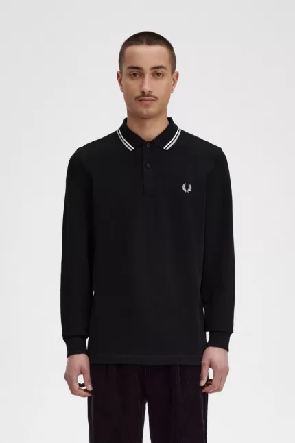 Fred Perry M3636 Men’s Shirt Black Beige Limestone | QIZCF1926