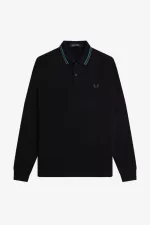 Fred Perry M3636 Men’s Shirt Black Cyber Blue Uniform Green | XBTGL5167