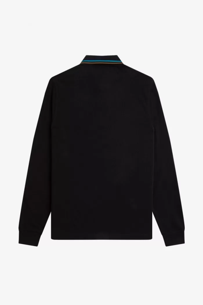 Fred Perry M3636 Men’s Shirt Black Cyber Blue Uniform Green | XBTGL5167