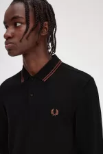 Fred Perry M3636 Men’s Shirt Black Whisky Brown | XLYZM9725