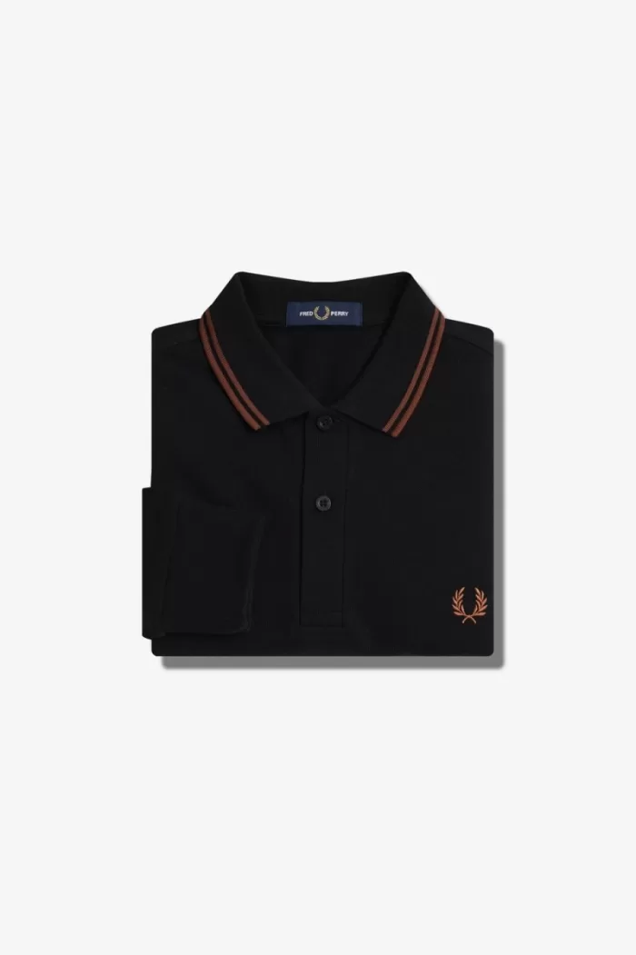 Fred Perry M3636 Men’s Shirt Black Whisky Brown | XLYZM9725