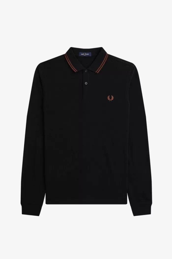 Fred Perry M3636 Men’s Shirt Black Whisky Brown | XLYZM9725