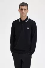 Fred Perry M3636 Men’s Shirt Black White | VGDFE8492