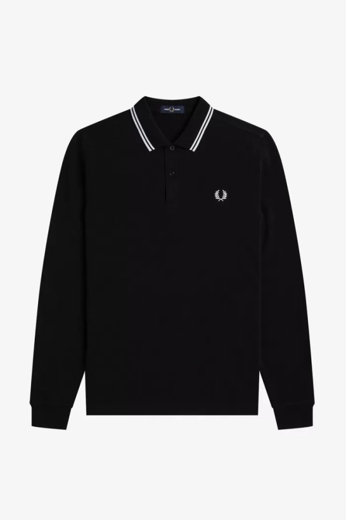 Fred Perry M3636 Men’s Shirt Black White | VGDFE8492