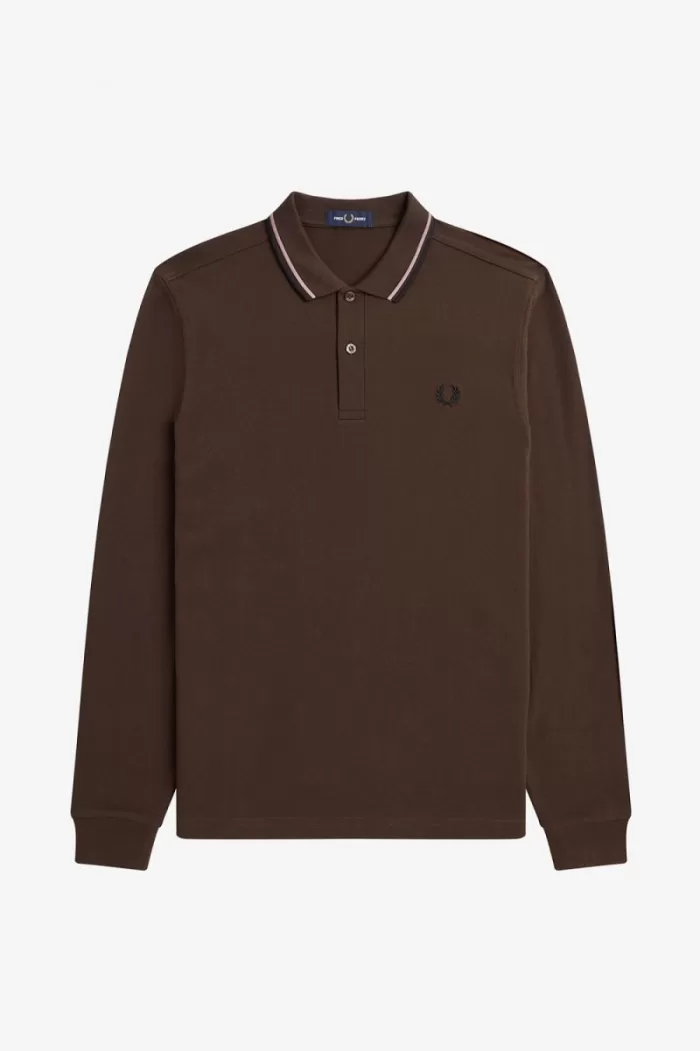 Fred Perry M3636 Men’s Shirt Burnt Tobacco Dark Pink Black | HUTBL0698