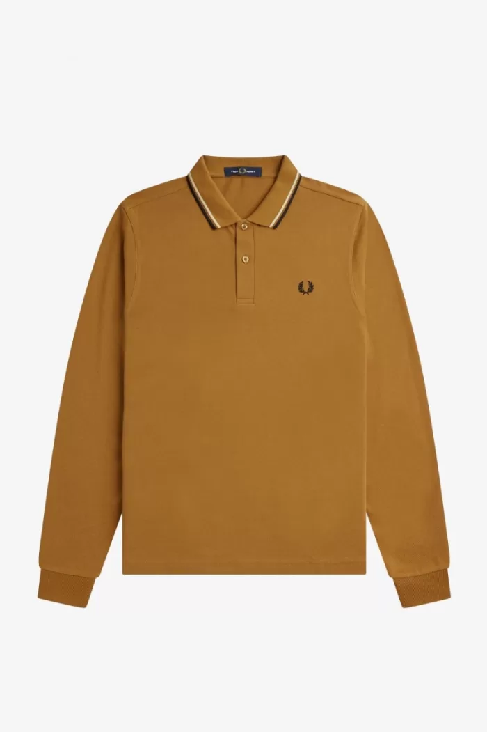 Fred Perry M3636 Men’s Shirt Dark Coffee Oatmeal Black | LFWRQ9416