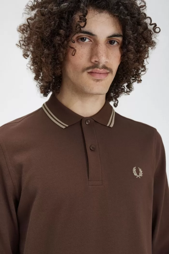 Fred Perry M3636 Men’s Shirt Dark Red Warm Grey | YHMKJ2183