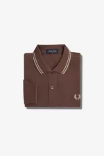 Fred Perry M3636 Men’s Shirt Dark Red Warm Grey | YHMKJ2183