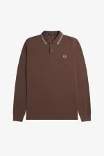 Fred Perry M3636 Men’s Shirt Dark Red Warm Grey | YHMKJ2183