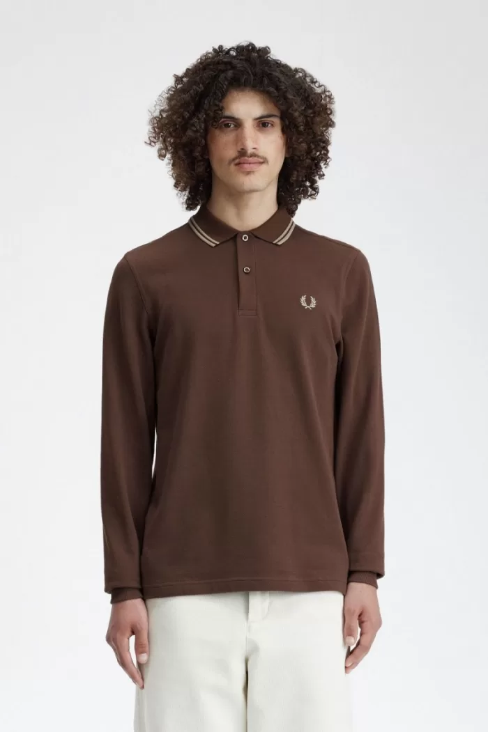 Fred Perry M3636 Men’s Shirt Dark Red Warm Grey | YHMKJ2183