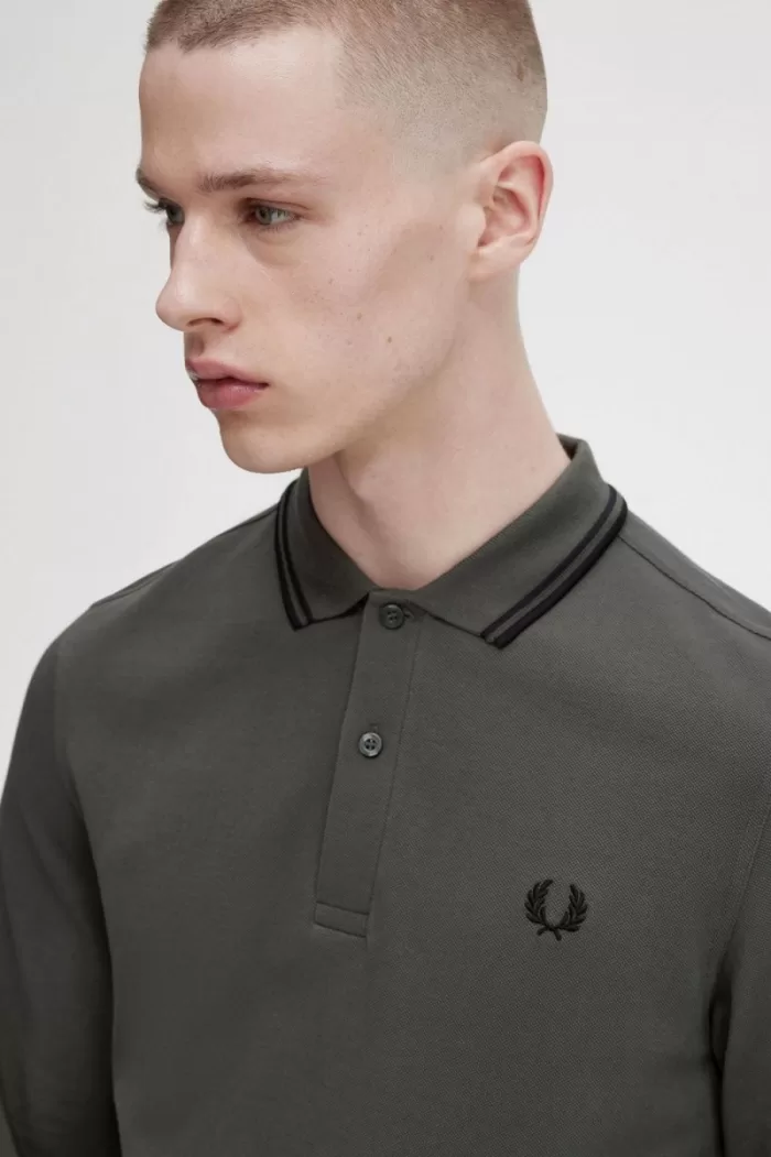 Fred Perry M3636 Men’s Shirt Field Green Black | EVIJR6279