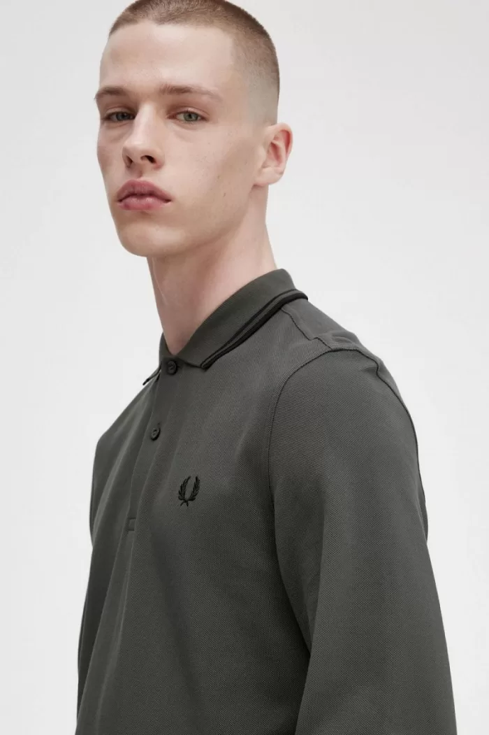 Fred Perry M3636 Men’s Shirt Field Green Black | EVIJR6279