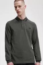 Fred Perry M3636 Men’s Shirt Field Green Black | EVIJR6279