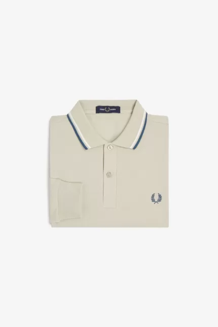 Fred Perry M3636 Men’s Shirt Light Mint Snow White Petrol Blue | PGOAZ8016