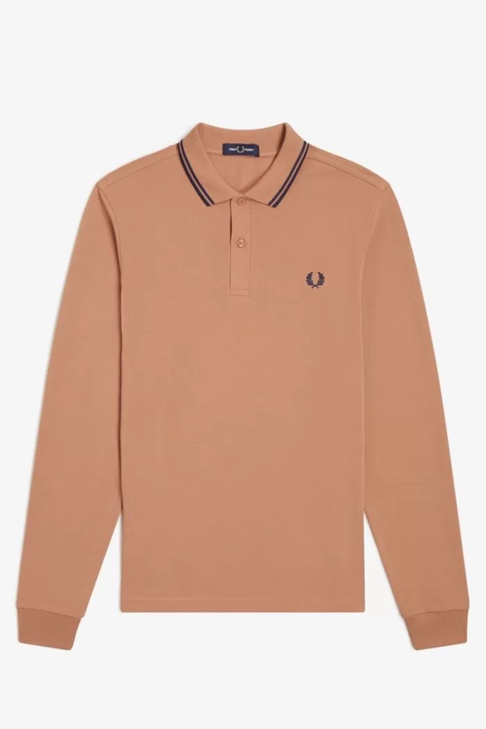 Fred Perry M3636 Men’s Shirt Light Rust French Navy | JGLXP9746