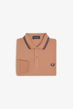 Fred Perry M3636 Men’s Shirt Light Rust French Navy | JGLXP9746