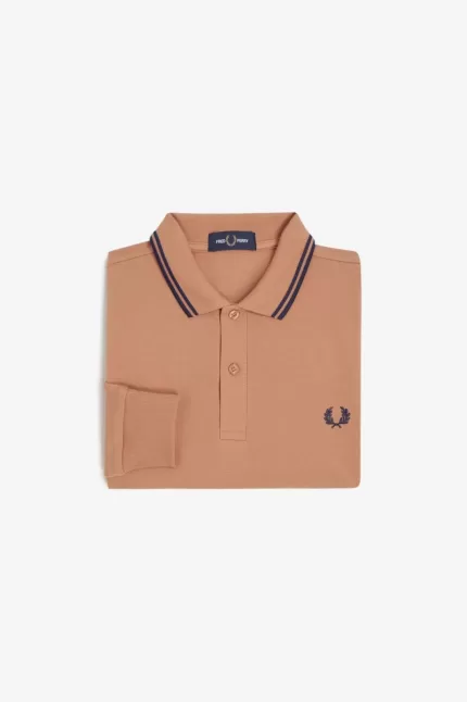 Fred Perry M3636 Men’s Shirt Light Rust French Navy | JGLXP9746