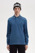 Fred Perry M3636 Men’s Shirt Midnight Blue Snow White Black | JSWCR2531