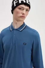 Fred Perry M3636 Men’s Shirt Midnight Blue Snow White Black | JSWCR2531