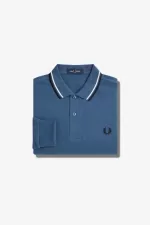 Fred Perry M3636 Men’s Shirt Midnight Blue Snow White Black | JSWCR2531