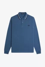 Fred Perry M3636 Men’s Shirt Midnight Blue Snow White Black | JSWCR2531