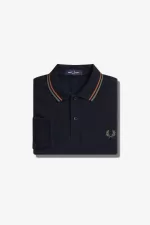 Fred Perry M3636 Men’s Shirt Navy Brown Field Green | ABXDC3986