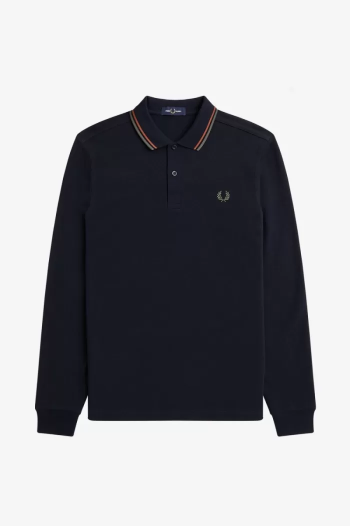 Fred Perry M3636 Men’s Shirt Navy Brown Field Green | ABXDC3986