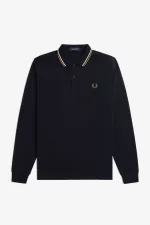 Fred Perry M3636 Men’s Shirt Navy Snow White Brown | GPQWU3105