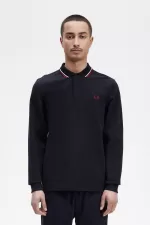 Fred Perry M3636 Men’s Shirt Navy Snow White Burnt Red | EHSQP5926