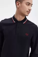 Fred Perry M3636 Men’s Shirt Navy Snow White Burnt Red | EHSQP5926