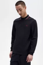 Fred Perry M3636 Men’s Shirt Navy Snow White Burnt Red | EHSQP5926